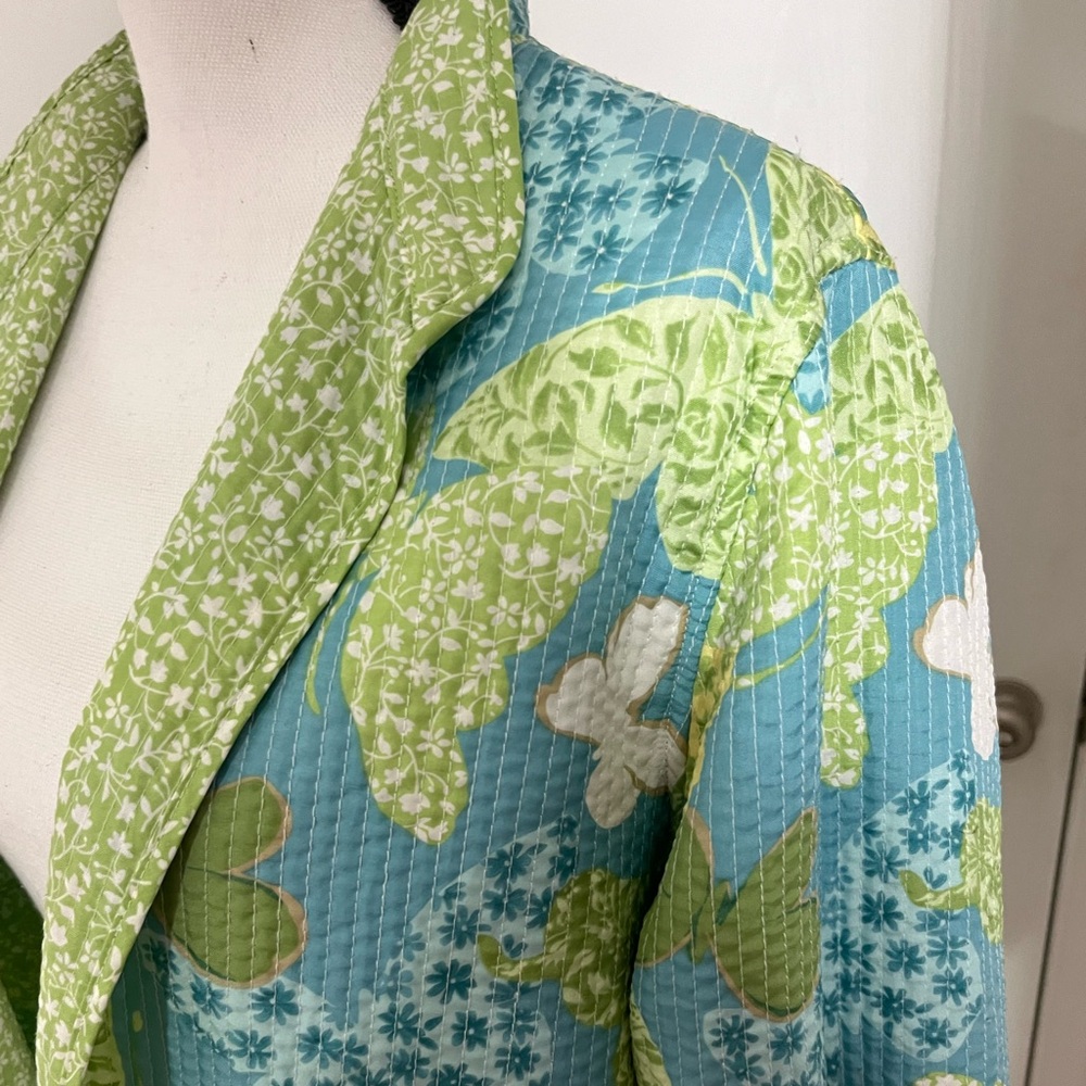 Reversible Light Weight Jacket 2x Butterflies Flo… - image 3